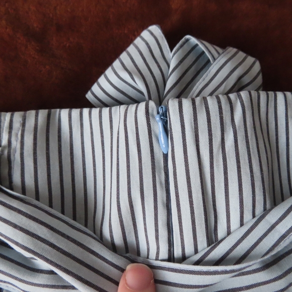 Never A Wallflower striped Blue Ruffle Belted Skirt Size XS NWT - Picture 6 of 8